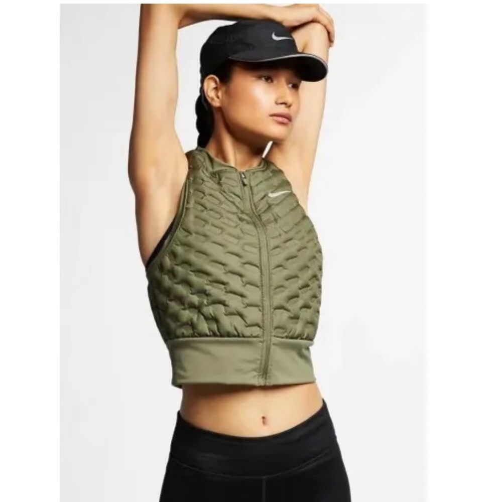 Nike Aeroloft Downfill Running Vest XS Olive